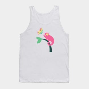 Chameleon with butterfly Tank Top